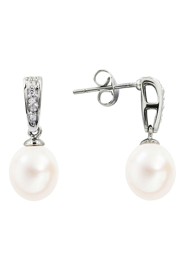 Pure Elements | 8.5-9mm Cultured Freshwater Pearl Drop Earring | Myer ...